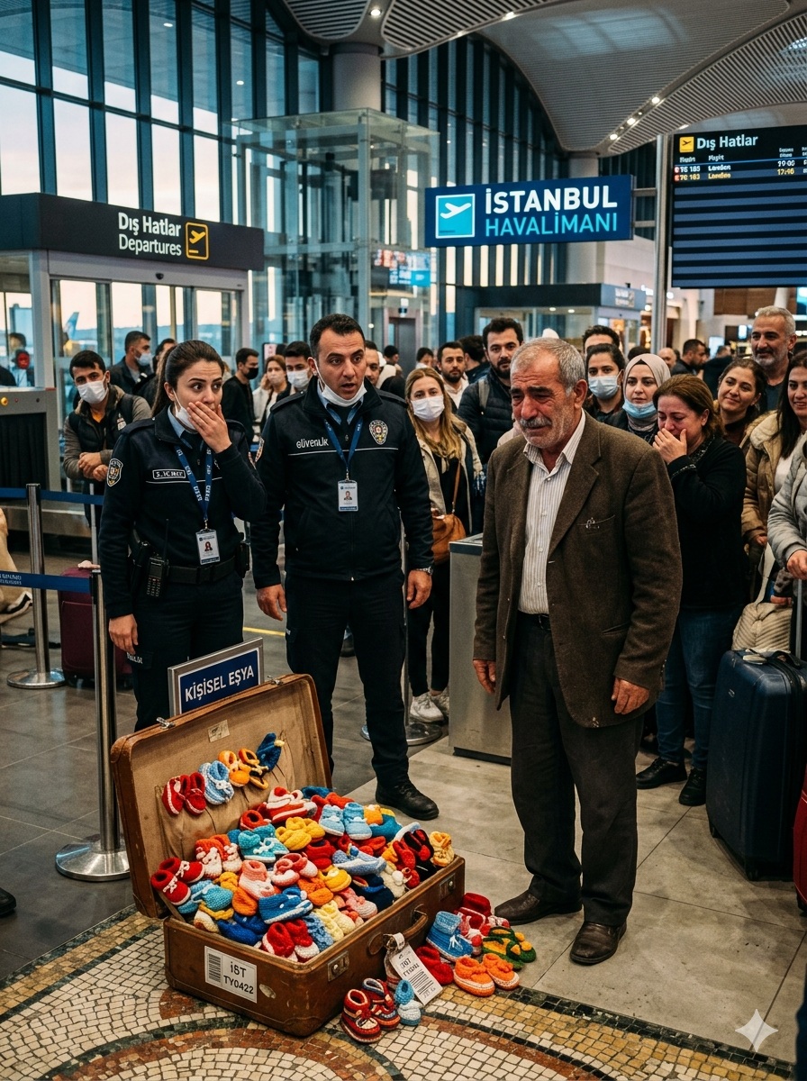 İstanbul Havalimanı’nda yaşlı adamın bavulu açılınca herkes geri çekildi - 1